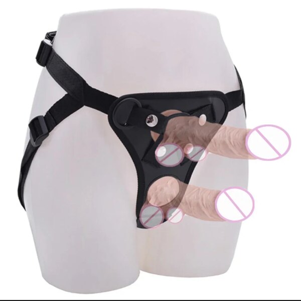Men's Strap on Realistic Dildo Pants for Men Double Dildos with Rings Man Strapon Harness Belt Adult Games Adult Sex Toys