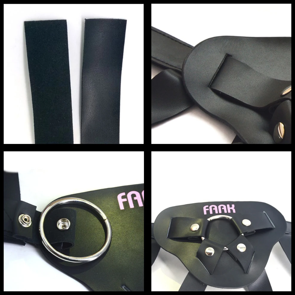 FAAK Leather Strap on Dildo penis Adjustable Bondage Harness Strap-ons Bottom Sex Toys For Women lesbian Sex Products sex shop FAAK Leather Strap on Dildo penis Adjustable Bondage Harness Strap-ons Bottom Sex Toys For Women lesbian Sex Products sex shop