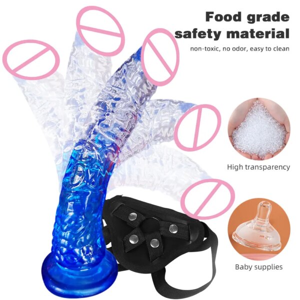 Harness Women Panties Realistic Penis Cock Strap-On Strapon Dildo With Suction Cup Dildo Belt Harness Sex Toys for Lesbian