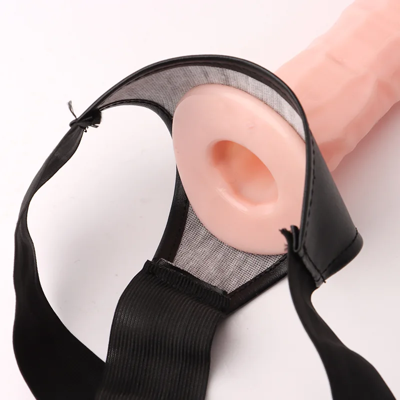 Realistic Strap On Dildo Panties Wearable Hollow Penis Sleeve Strapon Dick Pants Leather Harness Belt Sex Toys For Woman Men Gay
