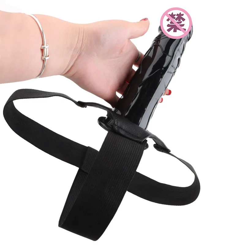 Realistic Strap On Dildo Panties Wearable Hollow Penis Sleeve Strapon Dick Pants Leather Harness Belt Sex Toys For Woman Men Gay