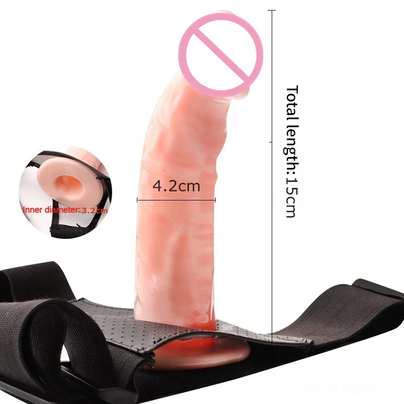 Realistic Strap On Dildo Panties Wearable Hollow Penis Sleeve Strapon Dick Pants Leather Harness Belt Sex Toys For Woman Men Gay