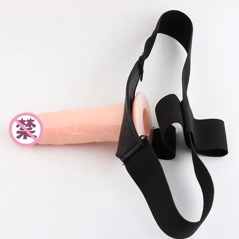 Realistic Strap On Dildo Panties Wearable Hollow Penis Sleeve Strapon Dick Pants Leather Harness Belt Sex Toys For Woman Men Gay