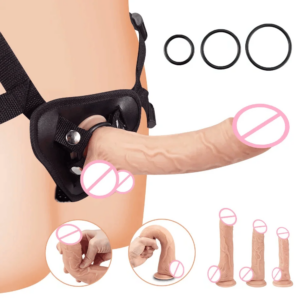 Strap-on Realistic Dildo Pants for Women Lesbian Suction Cup Dildo Strapon Harness Belt With Rings Anal Plug Adult Games Sex Toy