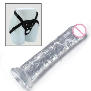Sex Games Transparent Penis Lesbian Ultra Elastic Harness Belt Strap On Dildo for Women Couples Vagina Anal Sex