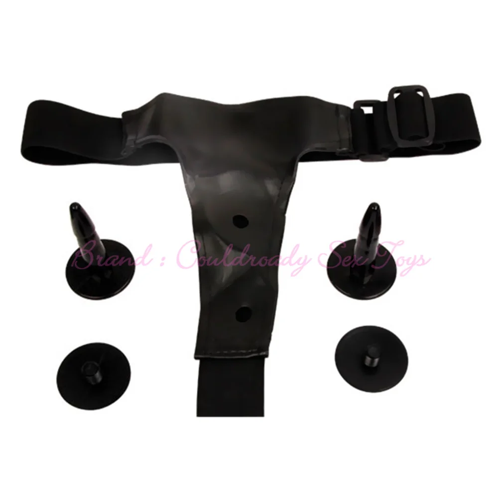 Strap On Realistic Dildo Head Double Hole Pants For Lesbian Couple Replacement Strapon Harness G-spot Anal Butt Plug