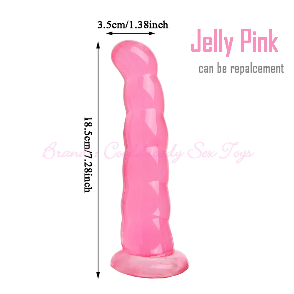 Strap On Realistic Dildo Head Double Hole Pants For Lesbian Couple Replacement Strapon Harness G-spot Anal Butt Plug