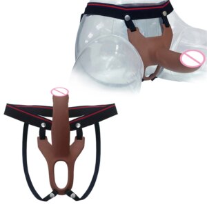 Hollow Silicone Dildo Strap-on Penis with Harness Gay Toy for Men Wearable Realistic Dildos Lesbian Toys Adults Erotic Products