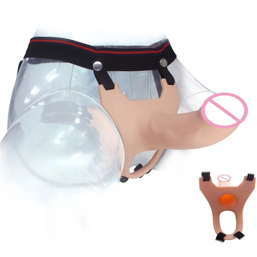 Hollow Silicone Dildo Strap-on Penis with Harness Gay Toy for Men Wearable Realistic Dildos Lesbian Toys Adults Erotic Products