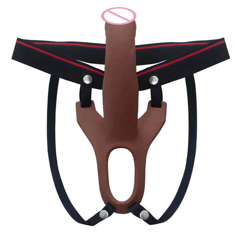 Hollow Silicone Dildo Strap-on Penis with Harness Gay Toy for Men Wearable Realistic Dildos Lesbian Toys Adults Erotic Products
