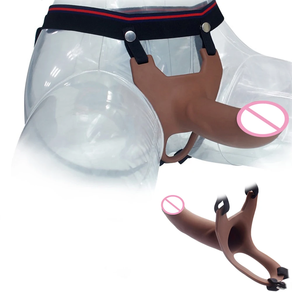 Hollow Silicone Dildo Strap-on Penis with Harness Gay Toy for Men Wearable Realistic Dildos Lesbian Toys Adults Erotic Products