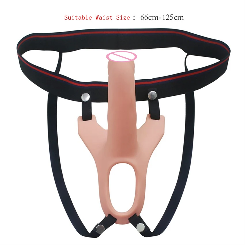 Hollow Silicone Dildo Strap-on Penis with Harness Gay Toy for Men Wearable Realistic Dildos Lesbian Toys Adults Erotic Products