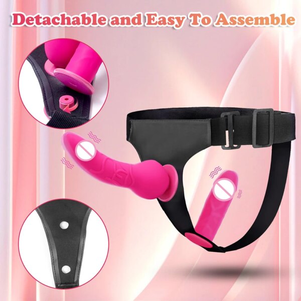 Strap On Dildo Female Wearable Double Penis Realistic Dildos Harness For Women Adults Anal Sex Games Sex Toys For Lesbian Orgasm