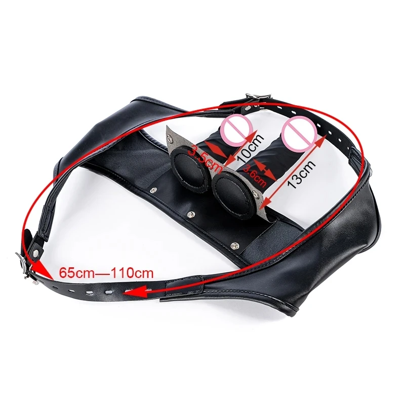 BDSM Bondage Strap-on Butt Plug And Dildo Harness,Strapon Leather Masturbation Chastity Panties with Vibrator,Sexy Toy For Women