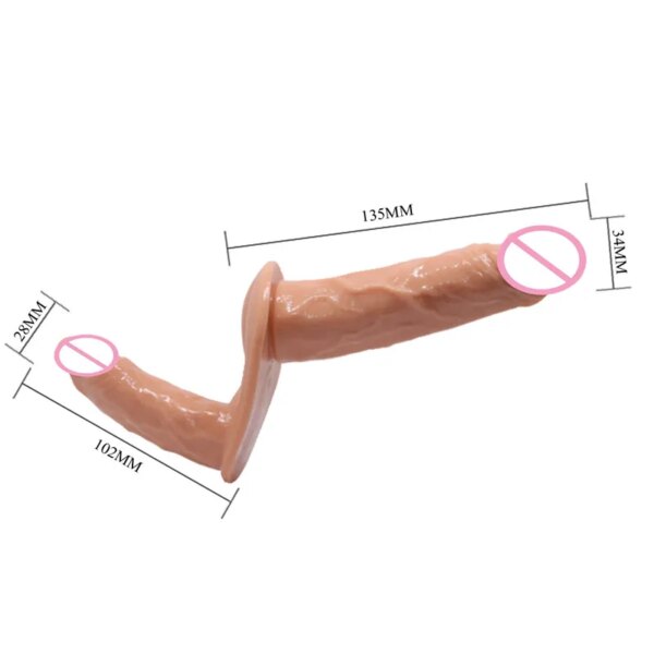 Realistic Cock Double Penis Strapon Dildo Harness Wearable Strap On Dildos Dick Panties Adult Sex Toys for Women Lesbian Gay