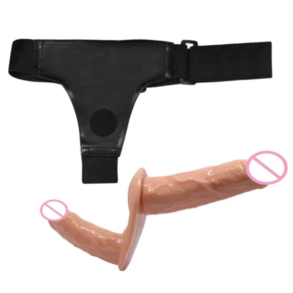 Realistic Cock Double Penis Strapon Dildo Harness Wearable Strap On Dildos Dick Panties Adult Sex Toys for Women Lesbian Gay