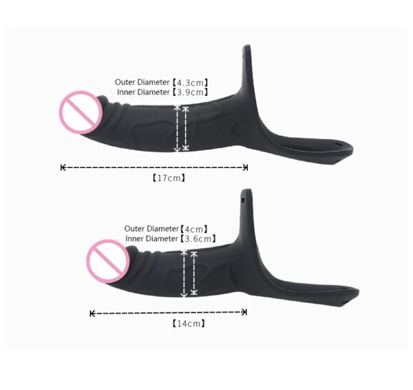 Strap-on Hollow Dildo Pants Penis Sleeve Enlarger Extender Strapon Harness for Men Strap on Realistic Belt Sex Toys for Gay