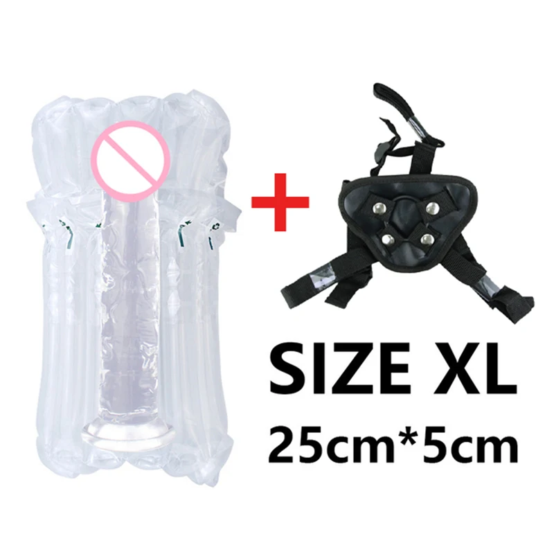 Translucent Soft Dildo for Women Suction Cup Realistic Strap-on Huge Penis Sexual Harness Strap On Anal Sex Toy Lesbian G-spot