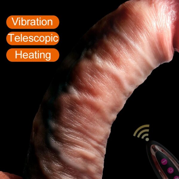22.5 cm Realistic Dildo Telescopic Vibrator Female Stimulator 8.8 inch Big Penis Anal Plug Man Real Penis Sex Toys for Women