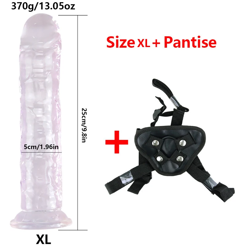 Jelly Dildo 6 sizes Penis Adjustable Strapon Dildo Realistic Sex Toys For Lesbian Women Couples Suction Cup Dildo Pants