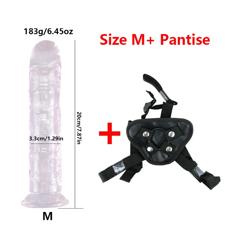 Jelly Dildo 6 sizes Penis Adjustable Strapon Dildo Realistic Sex Toys For Lesbian Women Couples Suction Cup Dildo Pants