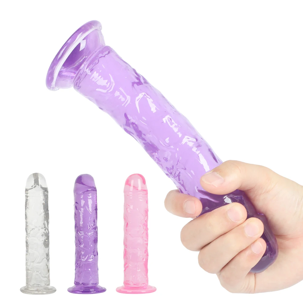 Soft Jelly Dildo Anal Butt Plug Realistic Penis Strong Suction Cup Dick Toy for Adult G-spot Orgasm Sex Toys for Women Lesbian