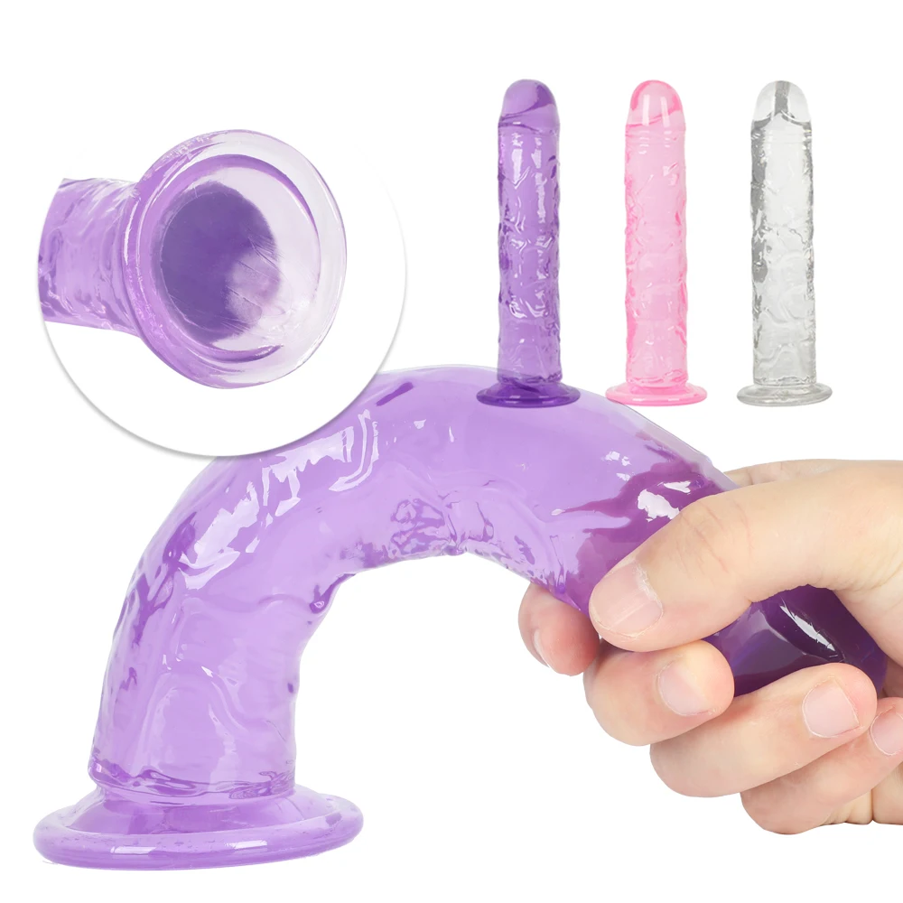 Soft Jelly Dildo Anal Butt Plug Realistic Penis Strong Suction Cup Dick Toy for Adult G-spot Orgasm Sex Toys for Women Lesbian