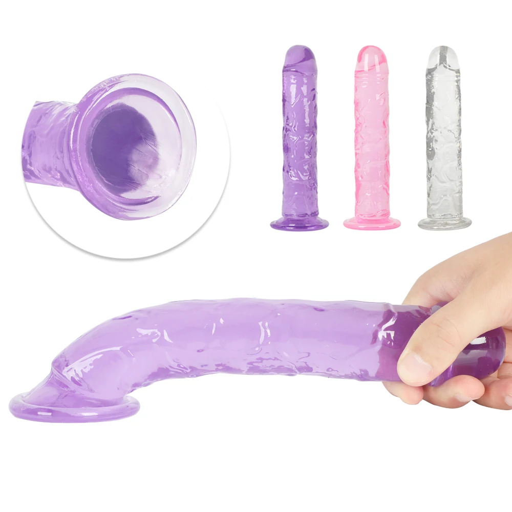 Soft Jelly Dildo Anal Butt Plug Realistic Penis Strong Suction Cup Dick Toy for Adult G-spot Orgasm Sex Toys for Women Lesbian