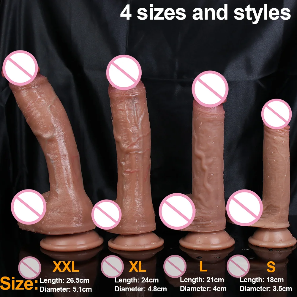 XXL Huge Realistic Penis Skin Feeling Strapon Cock Cheap Dildo Double Silicone Suction Cup Thick Dick Anal Sex Toy Men Women Gay