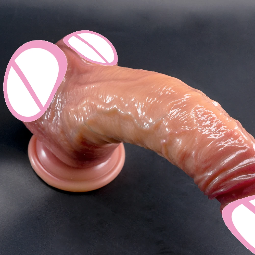 Realistic Dildos for Women Skin Sliding Foreskin Testicles Dildo Anal Vaginal Stimulation Strapon Big Penis Sex Toys for Woman