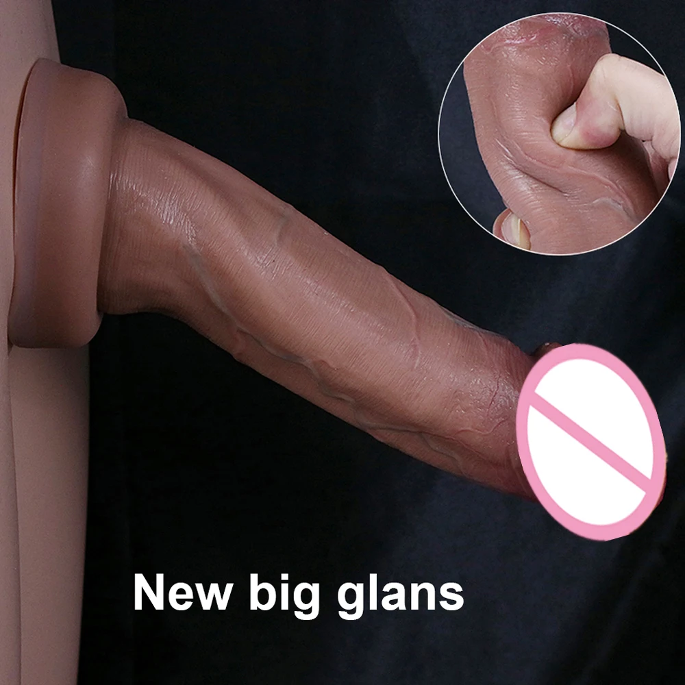 Big Glans Dildo Realistic Penis Soft Silicone Adults Strapon Vagina Orgasm Anal Sex Toys With Huge Suction Cup For Women And Man
