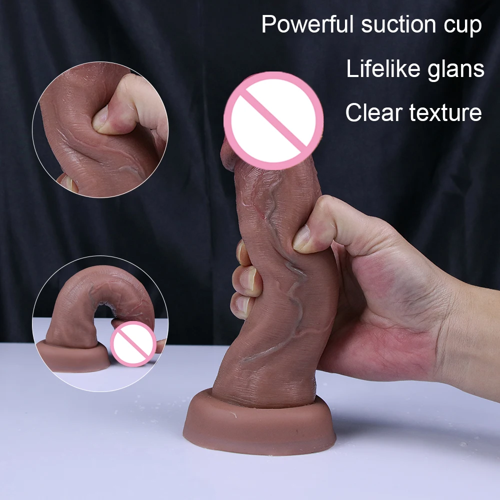 Big Glans Dildo Realistic Penis Soft Silicone Adults Strapon Vagina Orgasm Anal Sex Toys With Huge Suction Cup For Women And Man