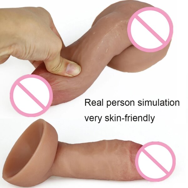Real Man Prostate Dildo Silicone Adult G-spot Stimulator Big Penis Strapon Masturbation Huge Suction Cup Anal Sex Toys For Women