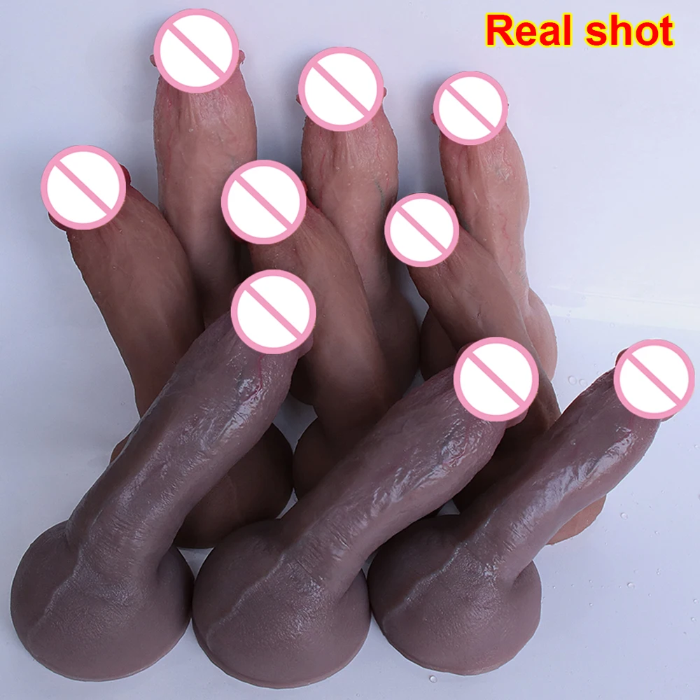 Real Man Prostate Dildo Silicone Adult G-spot Stimulator Big Penis Strapon Masturbation Huge Suction Cup Anal Sex Toys For Women