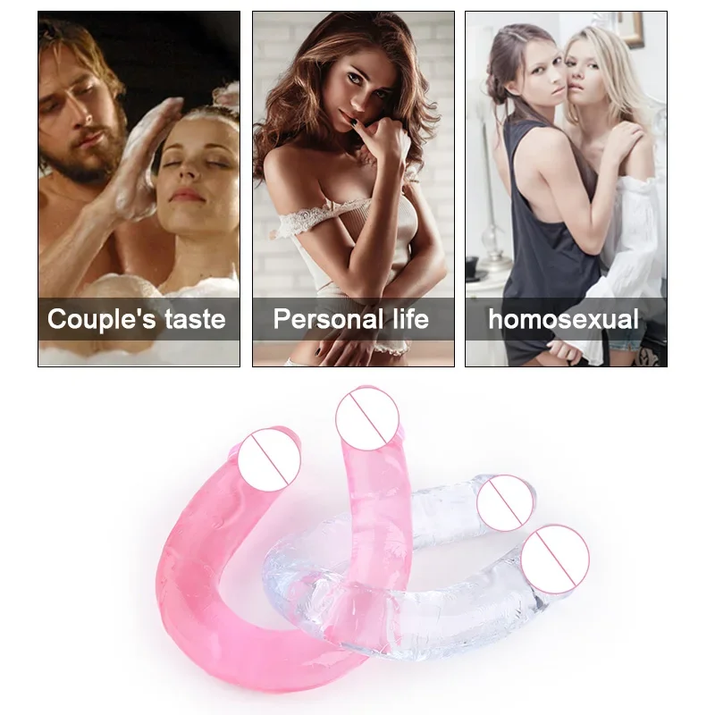 Erotic Jelly Dildo Anal Butt Plug Realistic Vaginal Artificial Penis G-spot Massage Double Dildo Sex Toys for Woman No Vibrator