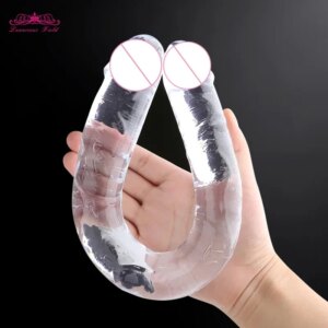 Erotic Jelly Dildo Anal Butt Plug Realistic Vaginal Artificial Penis G-spot Massage Double Dildo Sex Toys for Woman No Vibrator