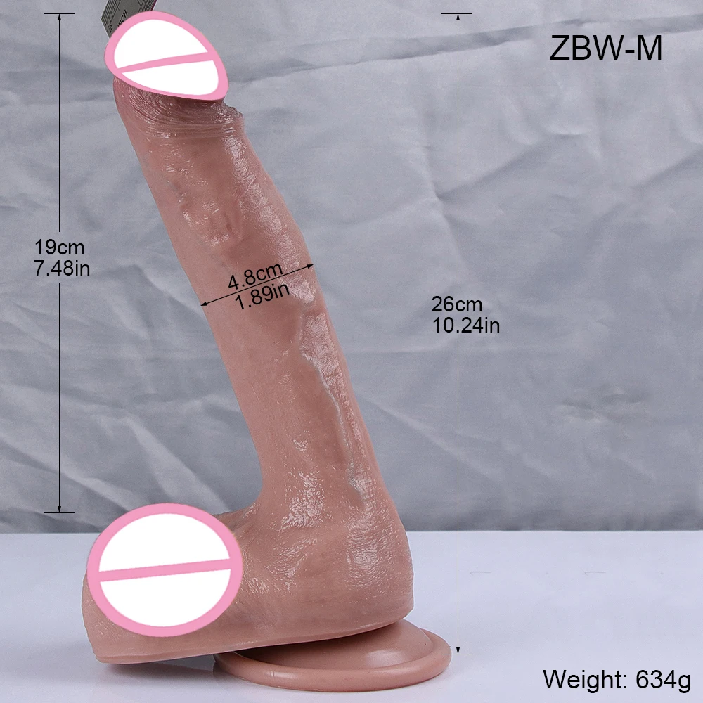 Huge XXL Realistic Dildo Soft Dick Strapon Suction Cup Penis Anal Sex Toys Flexible G-spot Stimulator with Curved Shaft and Ball