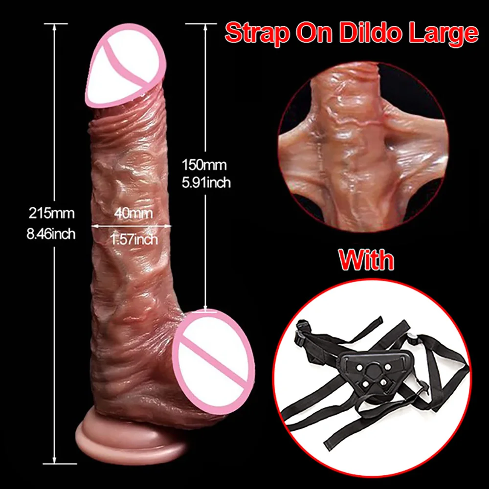 Realistic Dildo for Women Real Skin Silicone Penis Sliding Testicles Suction Cup Dick 18+ Lesbian Sex Toys Strap On Dildos