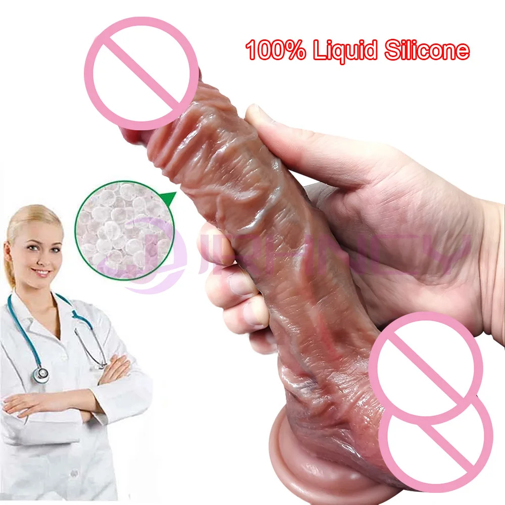 Realistic Dildo for Women Real Skin Silicone Penis Sliding Testicles Suction Cup Dick 18+ Lesbian Sex Toys Strap On Dildos
