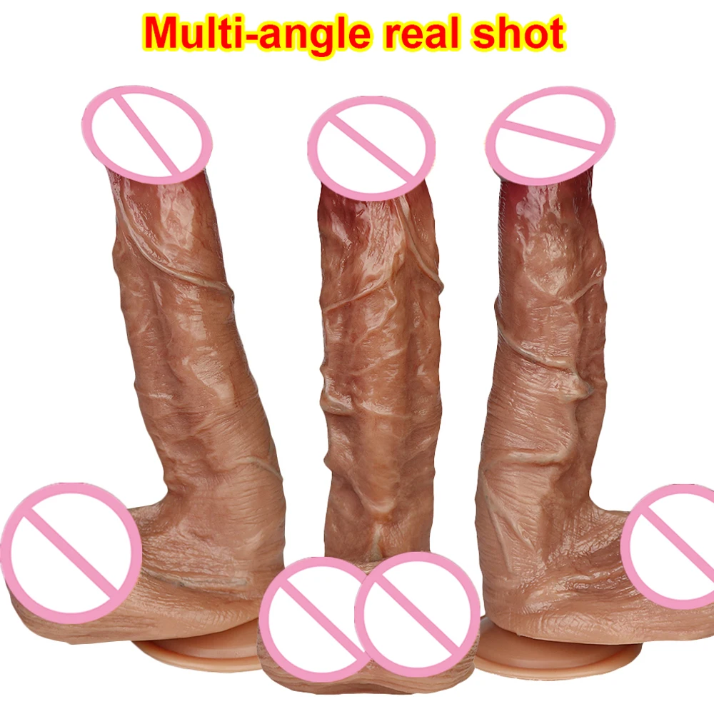 Realistic Makeup Dildo Quality Silicone Big Gag Cock Penis Anal Sex Toys For Women Strapon Lesbian Vagina Orgasm Masturbation