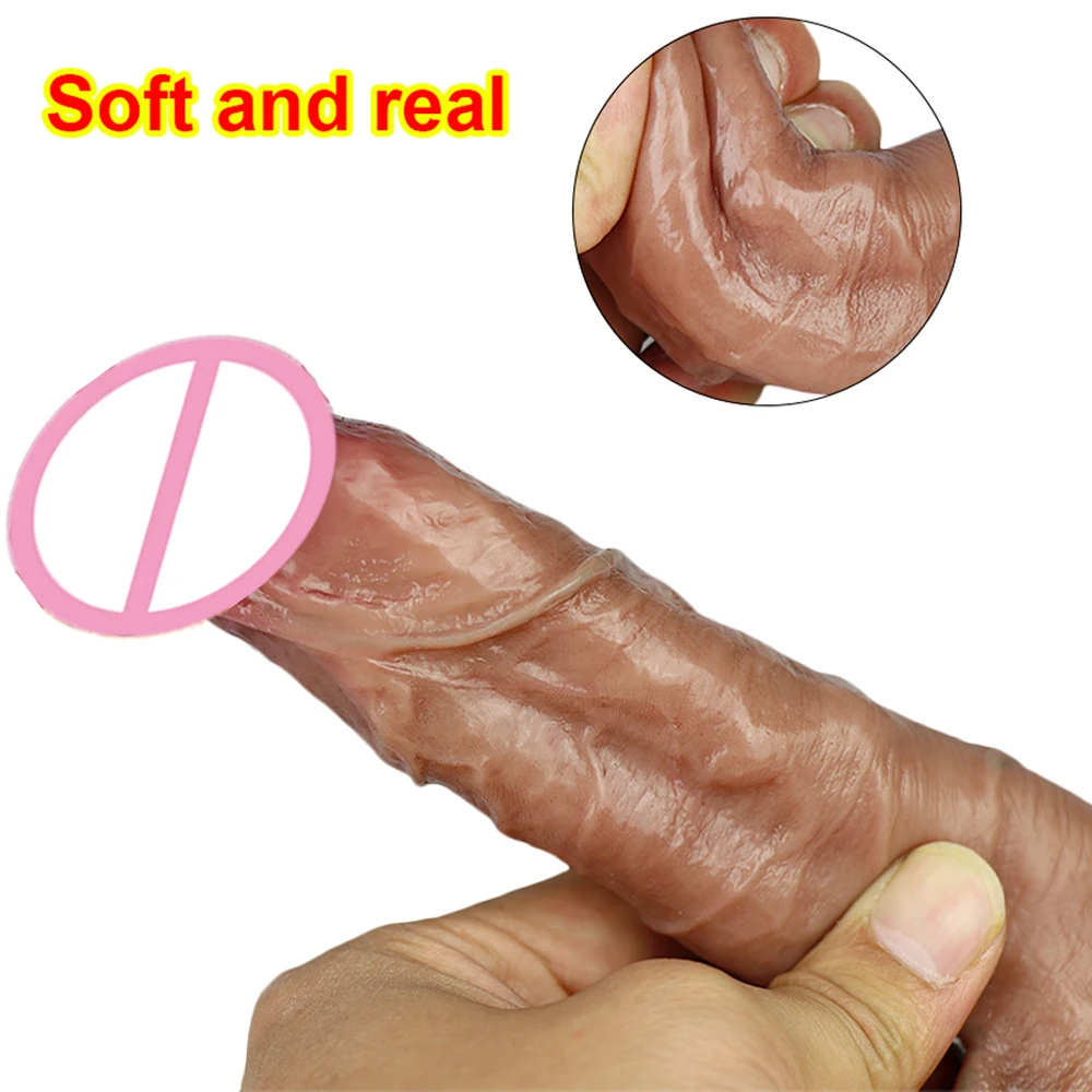 Realistic Makeup Dildo Quality Silicone Big Gag Cock Penis Anal Sex Toys For Women Strapon Lesbian Vagina Orgasm Masturbation