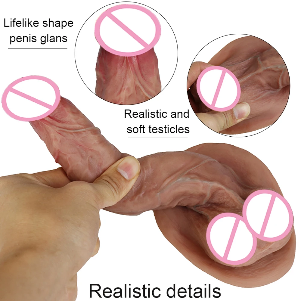 Realistic Makeup Dildo Quality Silicone Big Gag Cock Penis Anal Sex Toys For Women Strapon Lesbian Vagina Orgasm Masturbation