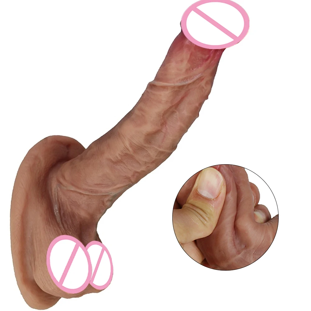 Realistic Makeup Dildo Quality Silicone Big Gag Cock Penis Anal Sex Toys For Women Strapon Lesbian Vagina Orgasm Masturbation