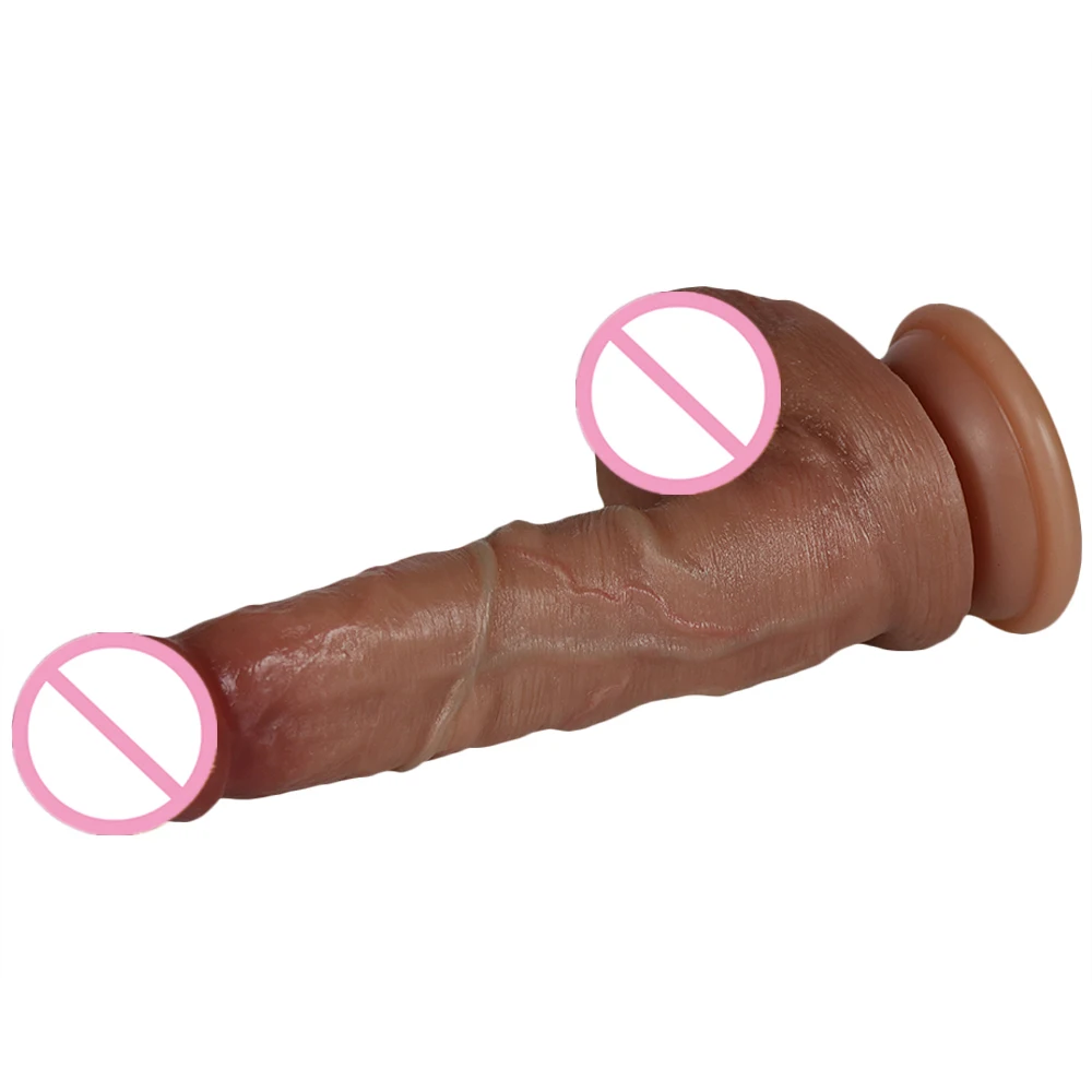 Realistic Makeup Dildo Quality Silicone Big Gag Cock Penis Anal Sex Toys For Women Strapon Lesbian Vagina Orgasm Masturbation