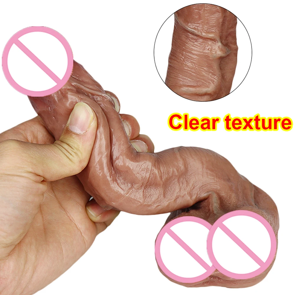 Realistic Makeup Dildo Quality Silicone Big Gag Cock Penis Anal Sex Toys For Women Strapon Lesbian Vagina Orgasm Masturbation