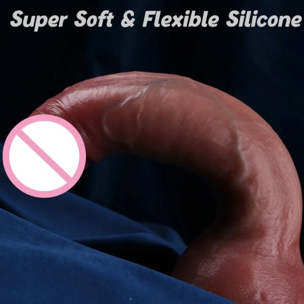 Soft Realistic Skin Feel Human Penis Cheap Dildo Double Silicone Suction Cup Thick Dick Anal Sex Toys Men Women Gay Strapon Cock