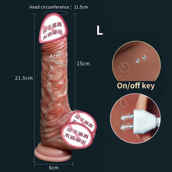 Vibration Sliding Foreskin Dildo USB Charging Suction Cup Strap on Dildo For Women and Man Realistic Silicone Penis GSpot Dildo