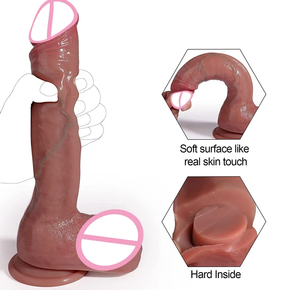New Biggest Realistic Dildo Soft Silicone Thick Huge Penis Strapon Suction Cup Anal Sex Toys For Vagina Erotic Women Masturbator