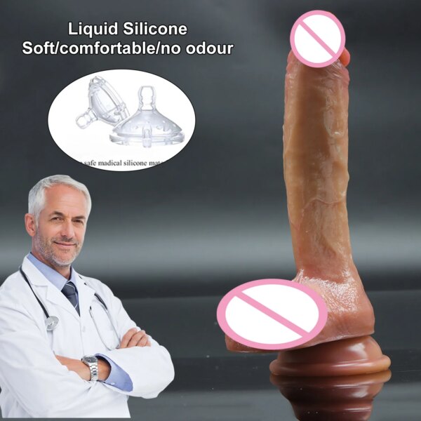 Realistic Dildos 18+ Women Sex Toys Big Dick Penis Realistic Consolador Double Silicone Soft Dildo with Suction Cup NO Vibrator