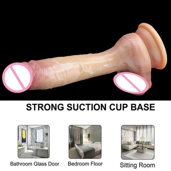 Realistic Dildos 18+ Women Sex Toys Big Dick Penis Realistic Consolador Double Silicone Soft Dildo with Suction Cup NO Vibrator